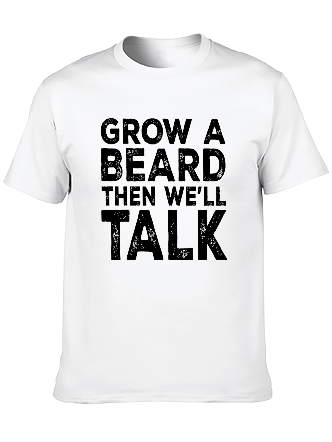 Grow A Beard Mens Black Graphic T-Shirt