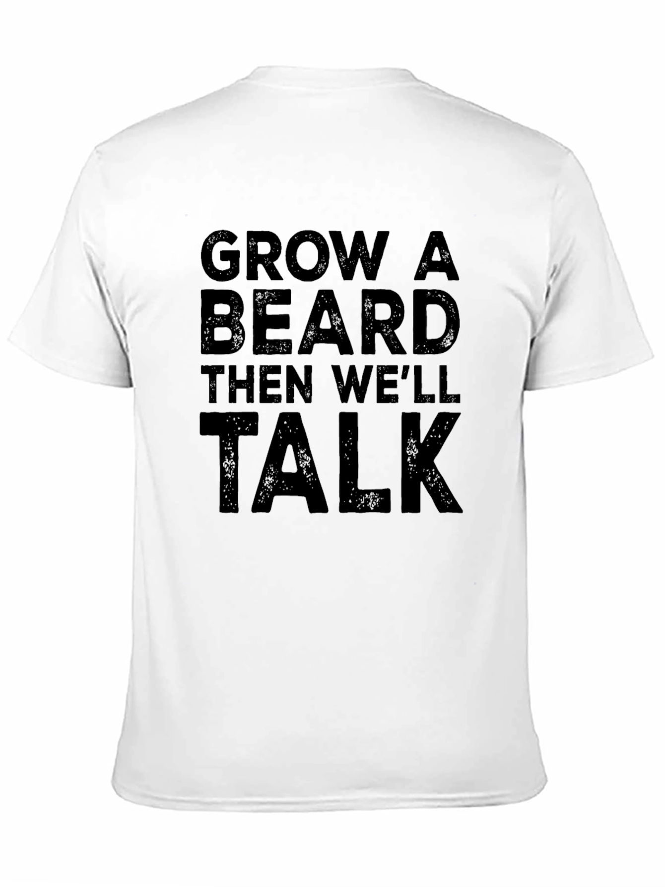 Grow A Beard Mens Black Graphic T-Shirt