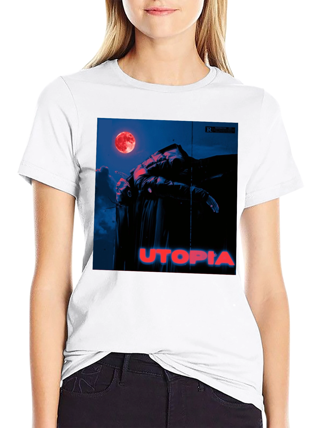 Utopia Graphic Tee - Trendy Album Cover Print