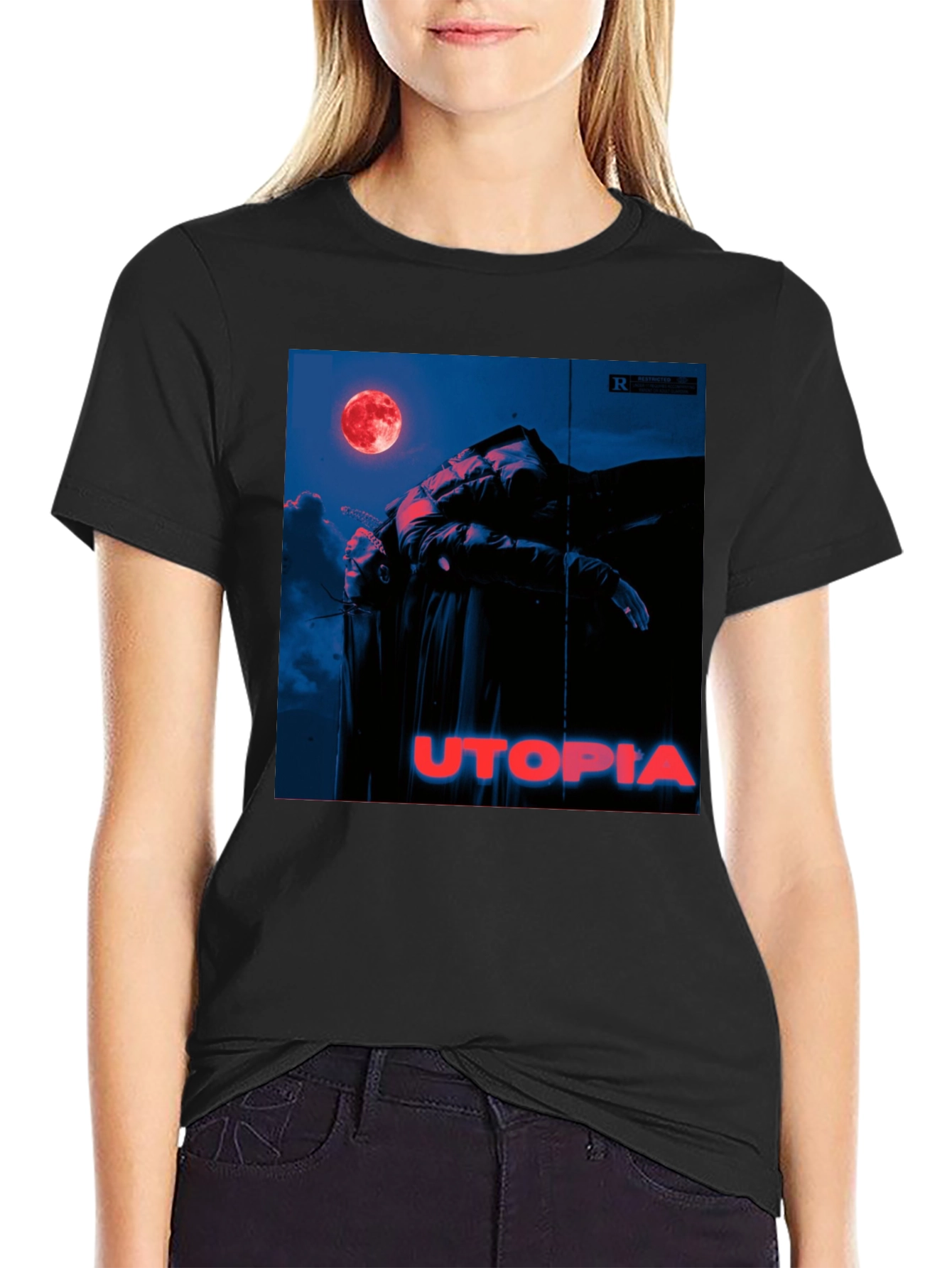 Utopia Graphic Tee - Trendy Album Cover Print