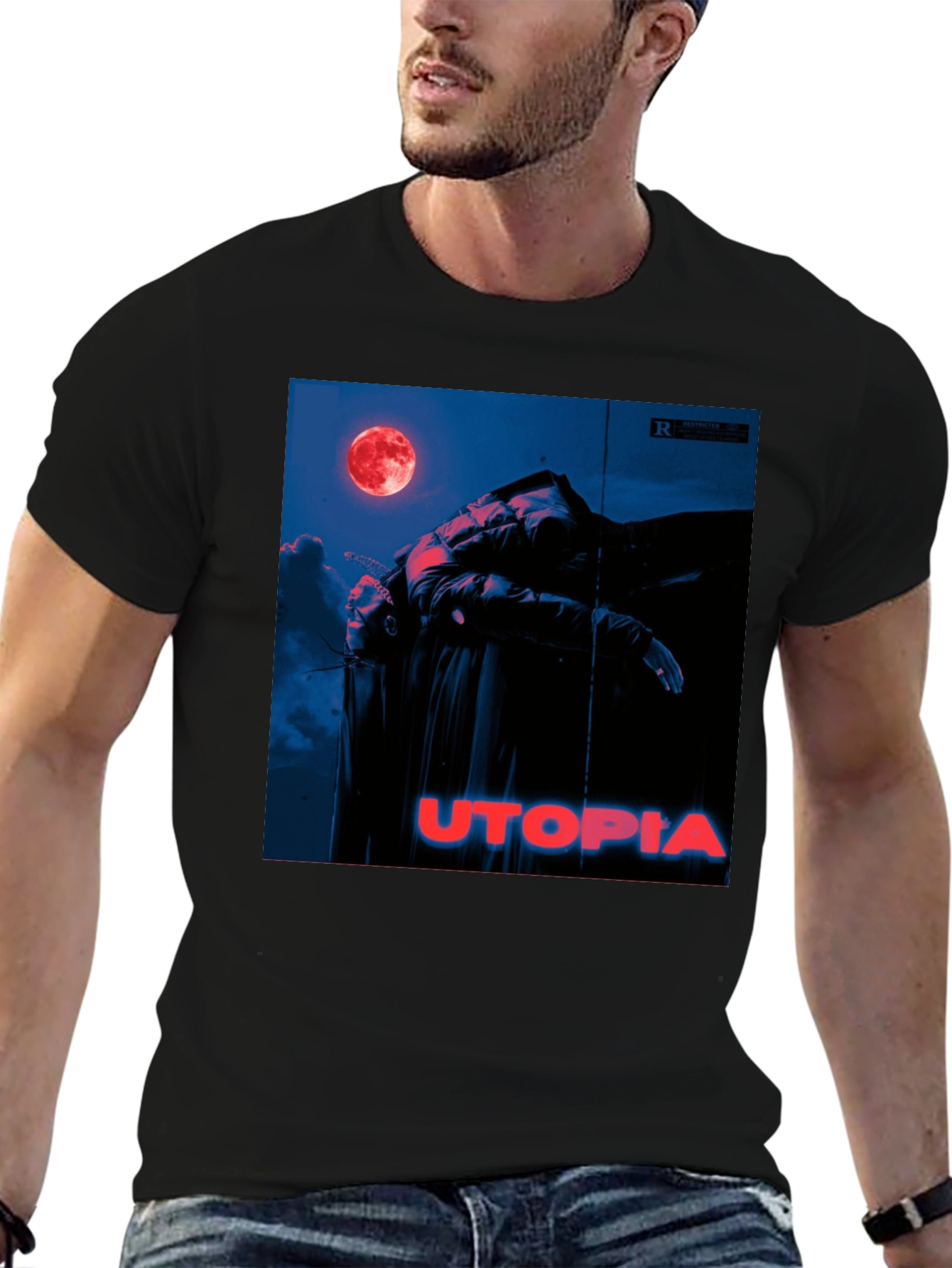 Utopia Graphic Tee - Trendy Album Cover Print