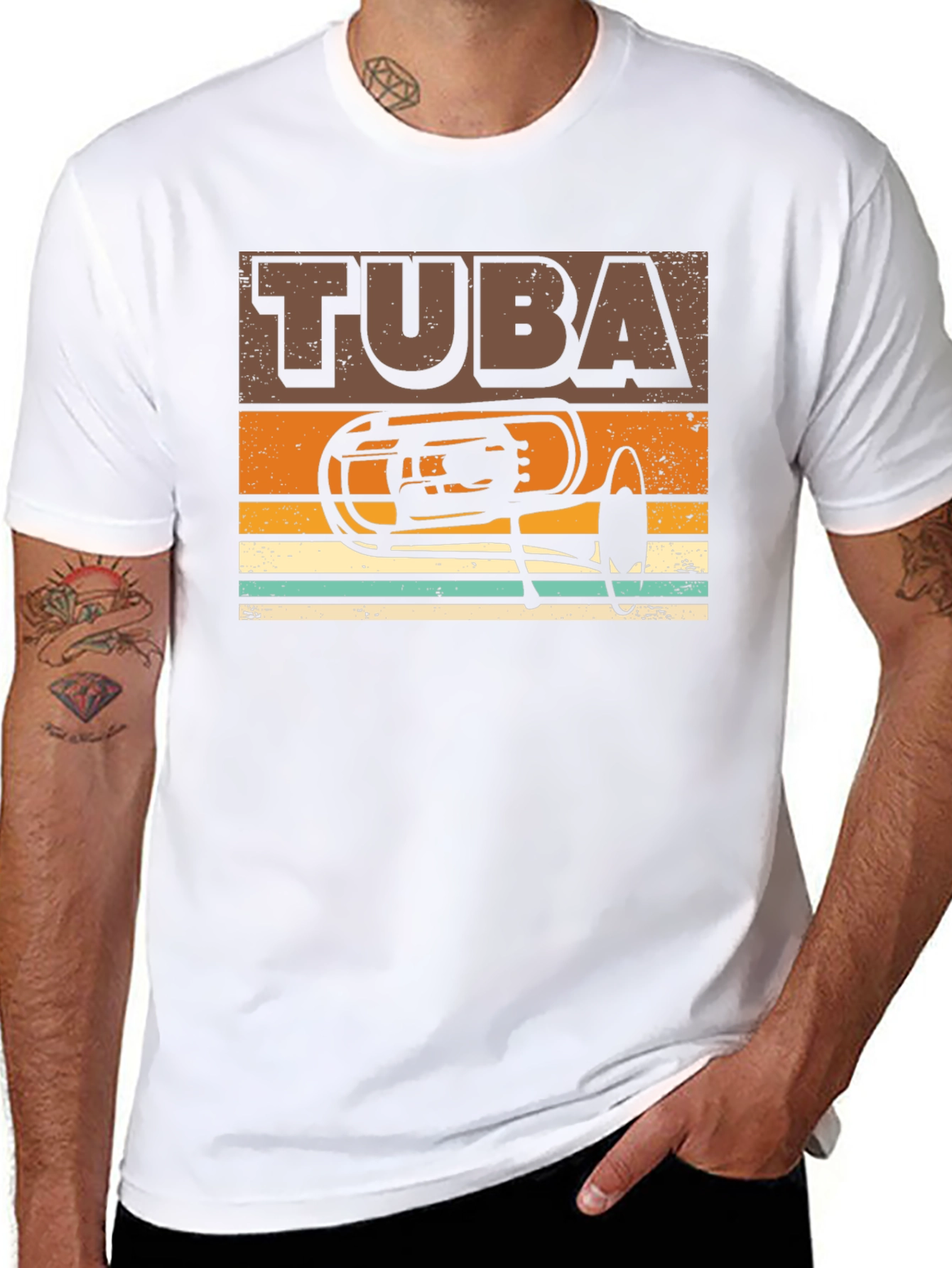 Retro Tuba Graphic Tee - Musicians Gift