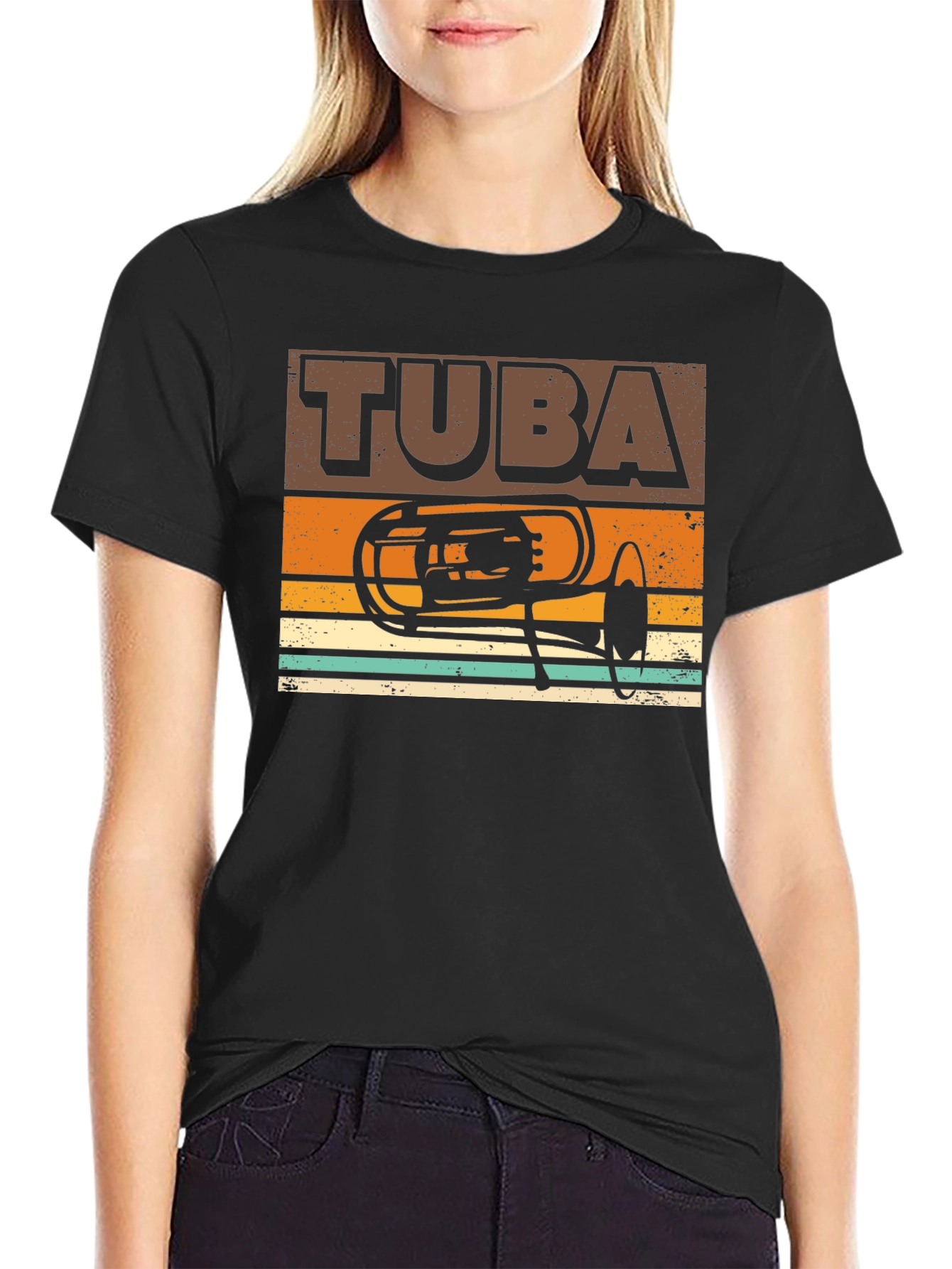 Retro Tuba Graphic Tee - Musicians Gift
