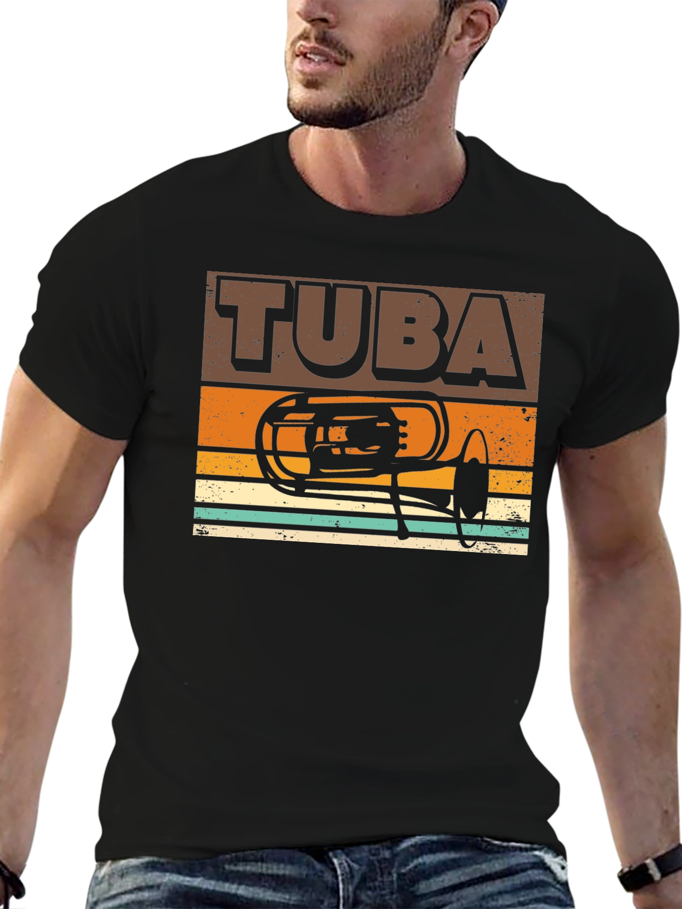 Retro Tuba Graphic Tee - Musicians Gift