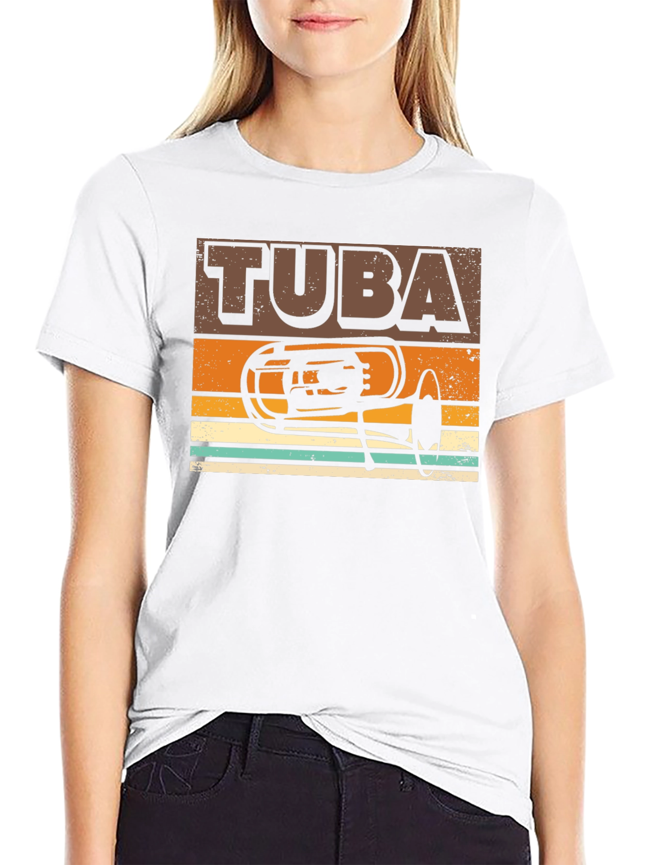Retro Tuba Graphic Tee - Musicians Gift