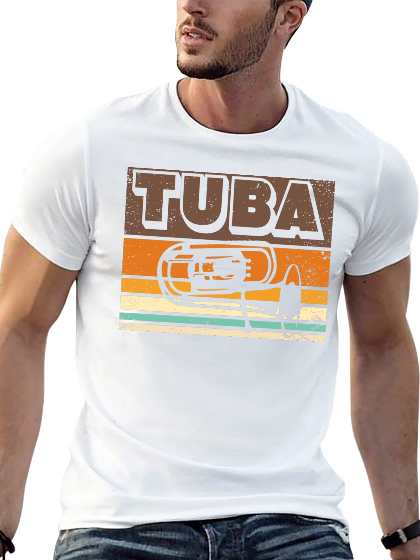 Retro Tuba Graphic Tee - Musicians Gift