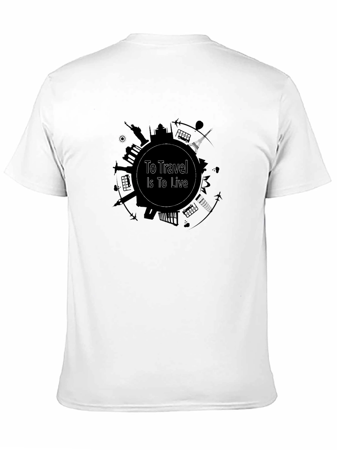 Travel is Life T-Shirt - Black Cotton Tee