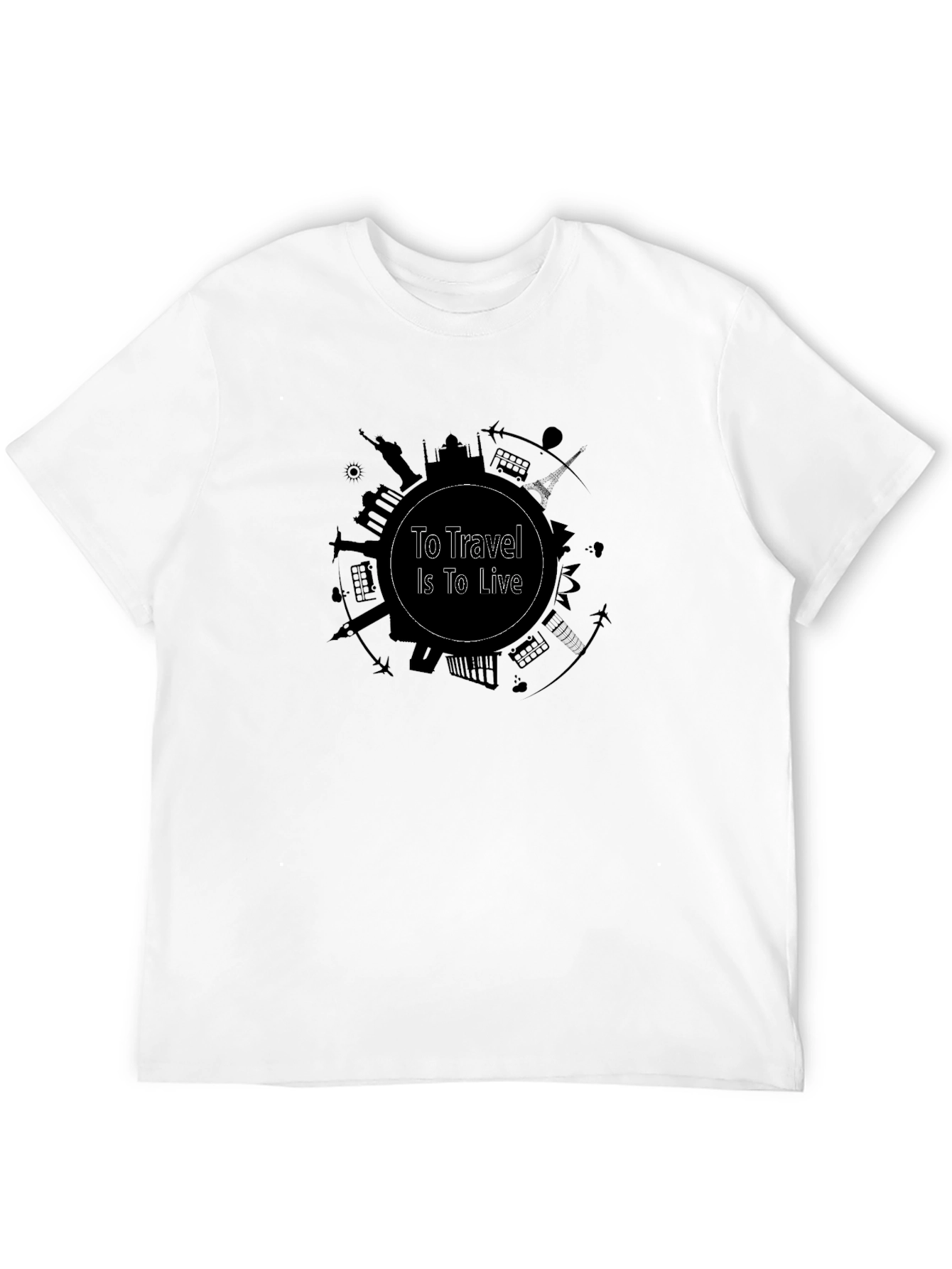 Travel is Life T-Shirt - Black Cotton Tee