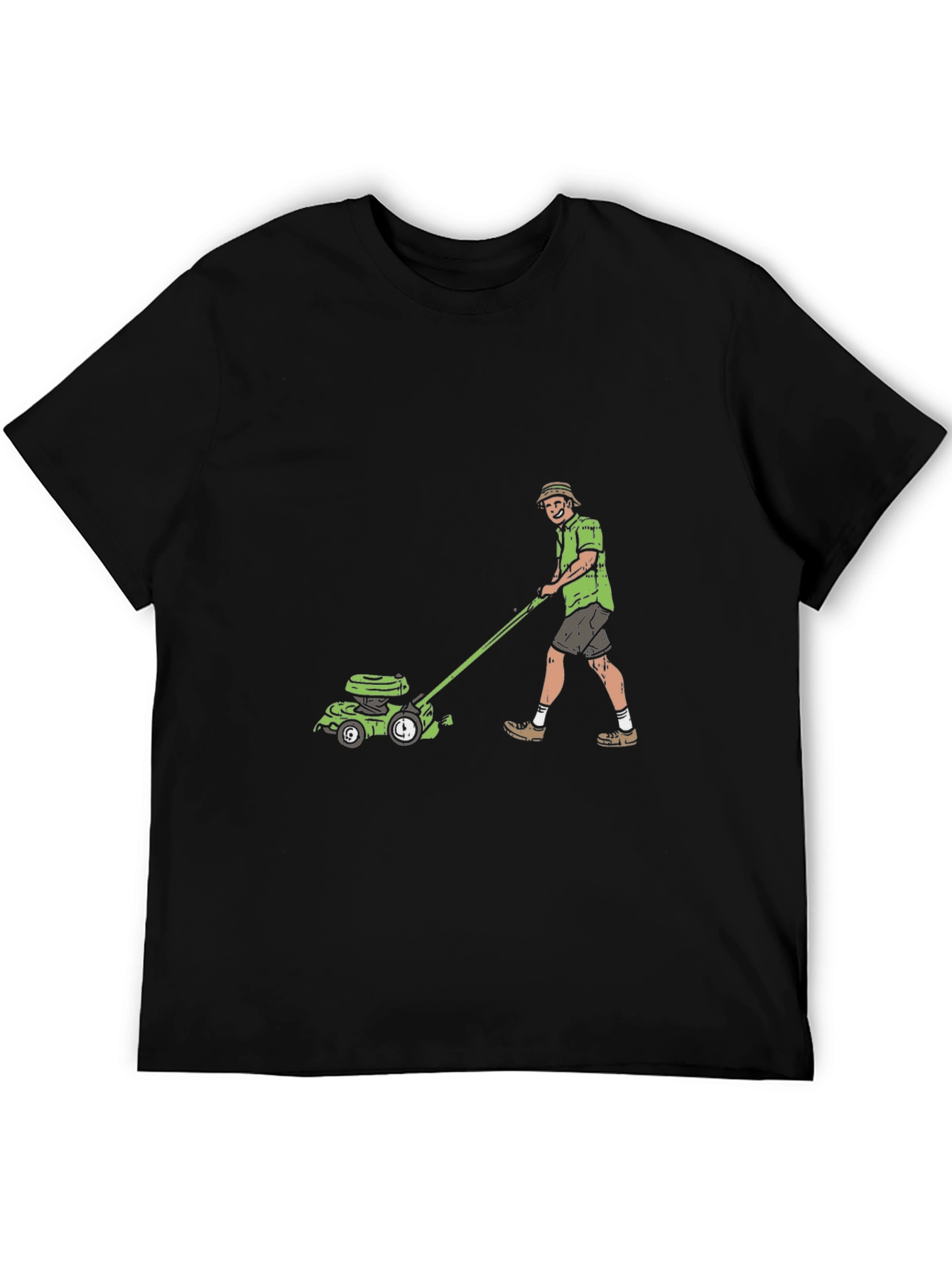 Man Mowing Lawn Graphic Tee