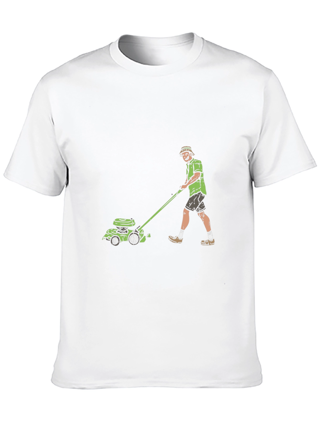 Man Mowing Lawn Graphic Tee