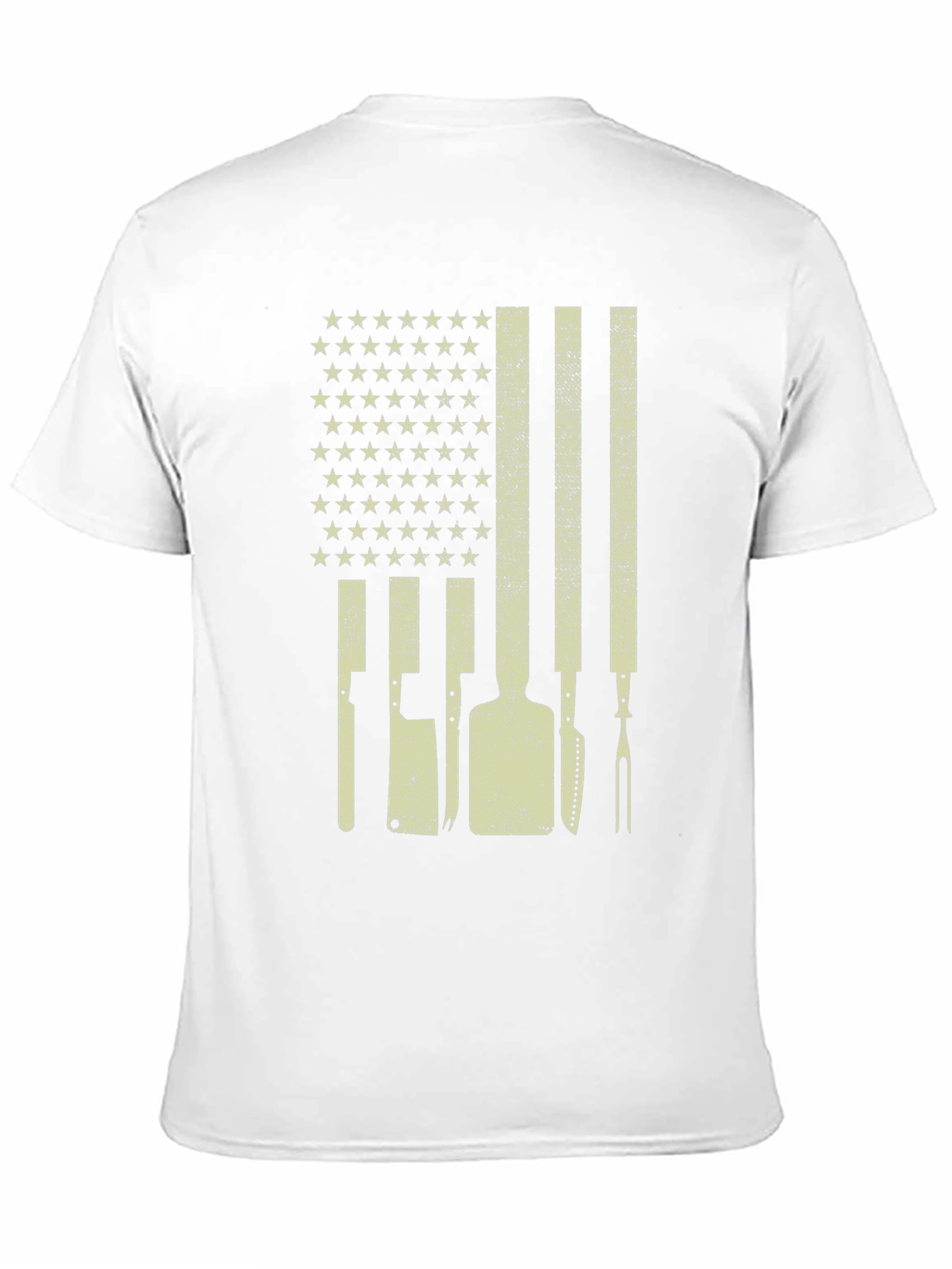 Patriotic Butcher T-Shirt - American Flag Culinary Design