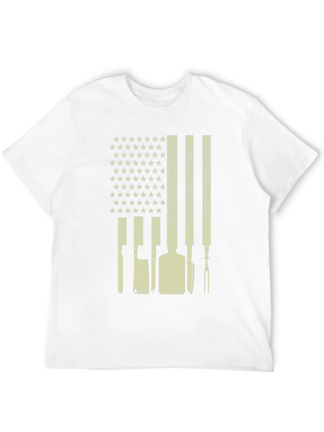 Patriotic Butcher T-Shirt - American Flag Culinary Design