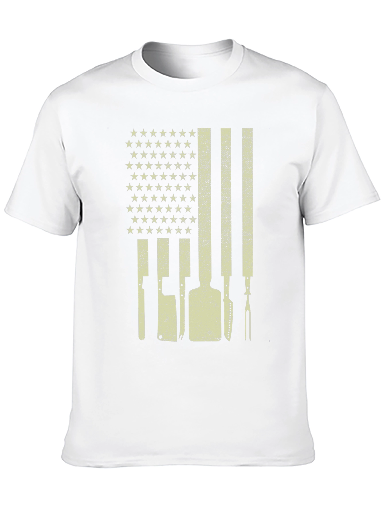 Patriotic Butcher T-Shirt - American Flag Culinary Design