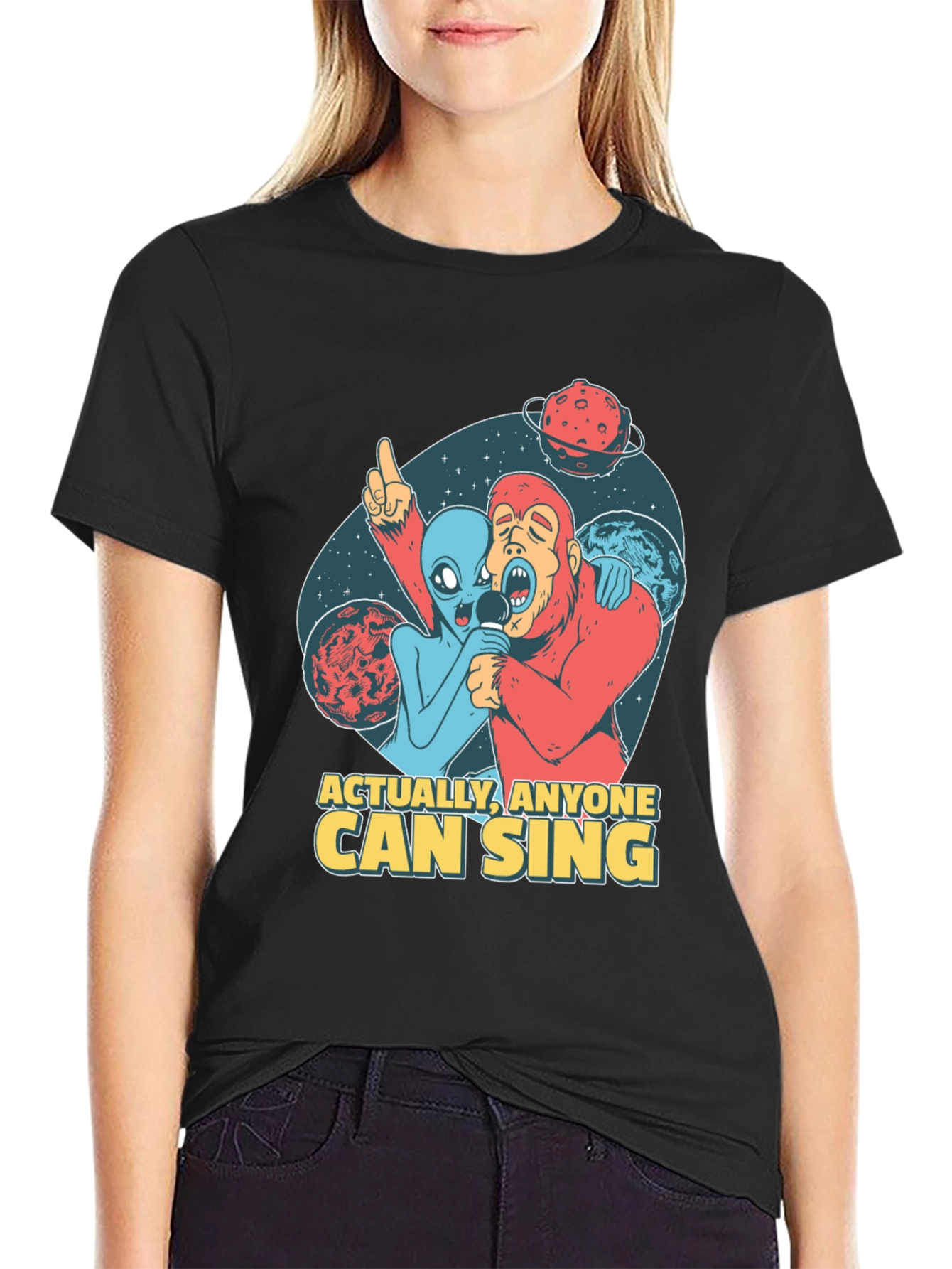 Singing Alien & Ape Graphic Tee