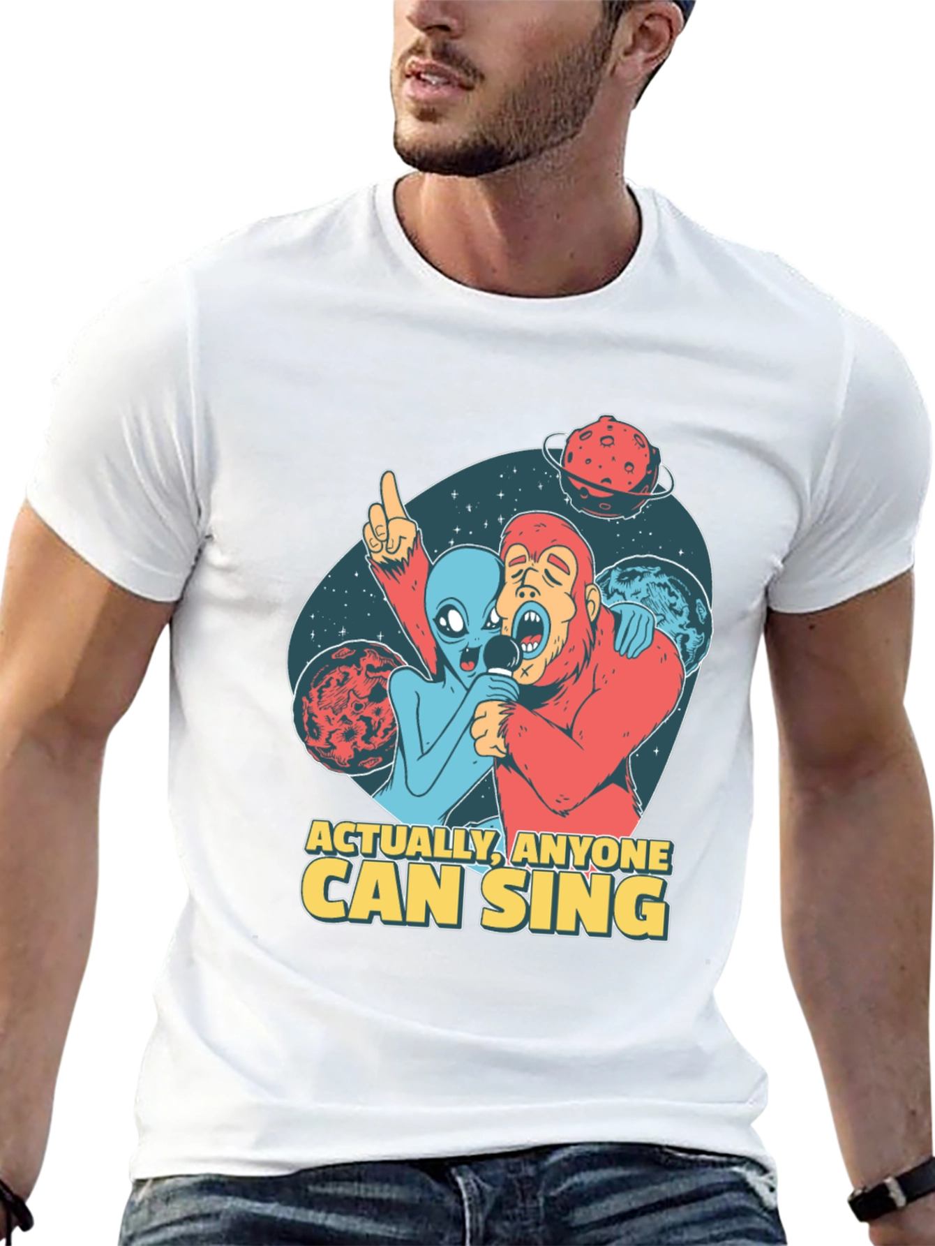 Singing Alien & Ape Graphic Tee