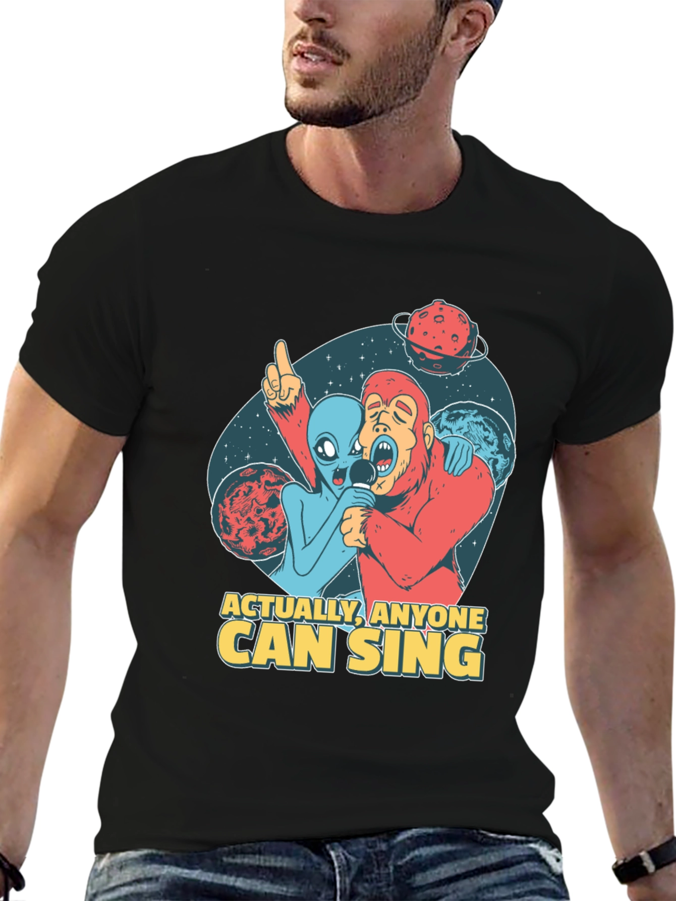Singing Alien & Ape Graphic Tee