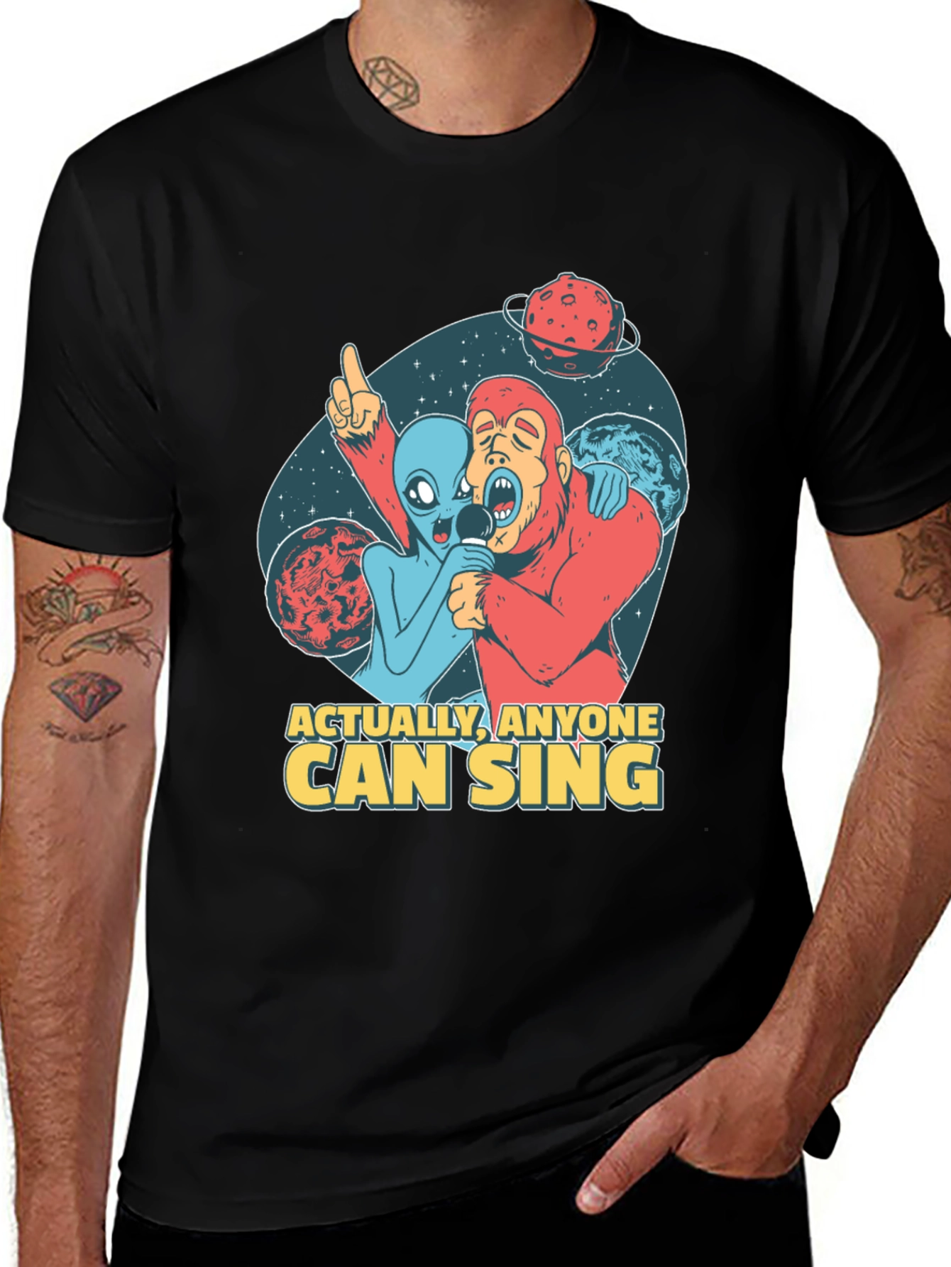 Singing Alien & Ape Graphic Tee