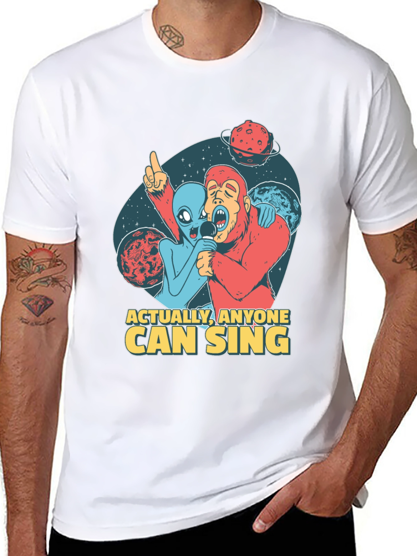 Singing Alien & Ape Graphic Tee