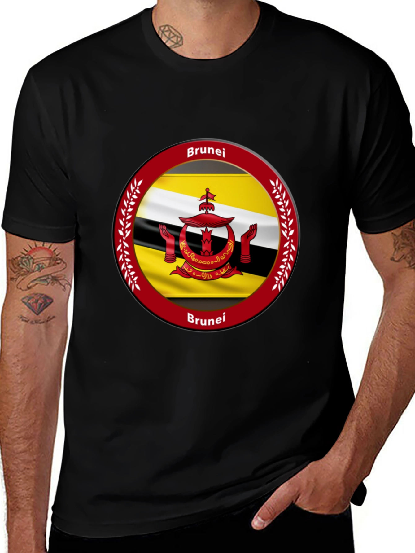 Brunei Flag T-Shirt - Black Graphic Tee