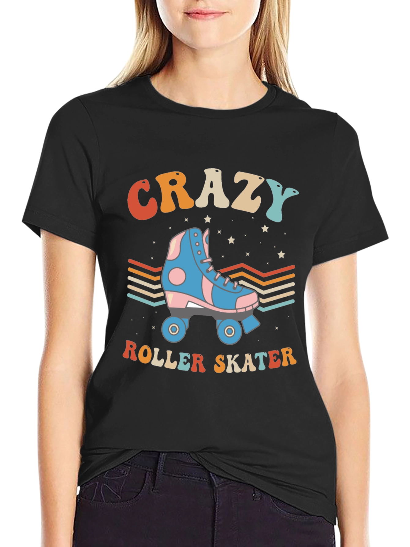 Retro Crazy Roller Skater Graphic Tee