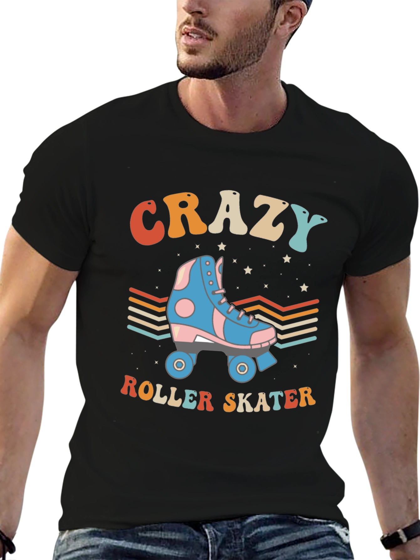 Retro Crazy Roller Skater Graphic Tee