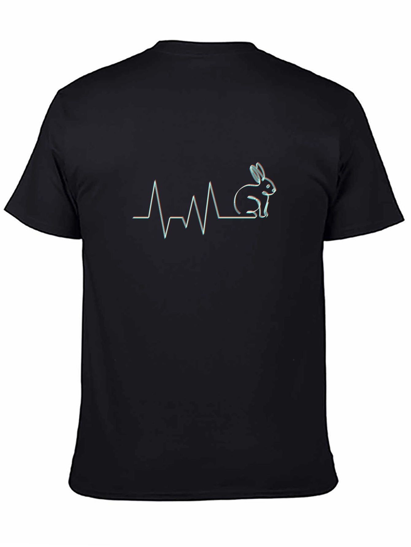 Bunny Heartbeat T-Shirt - Black Graphic Tee