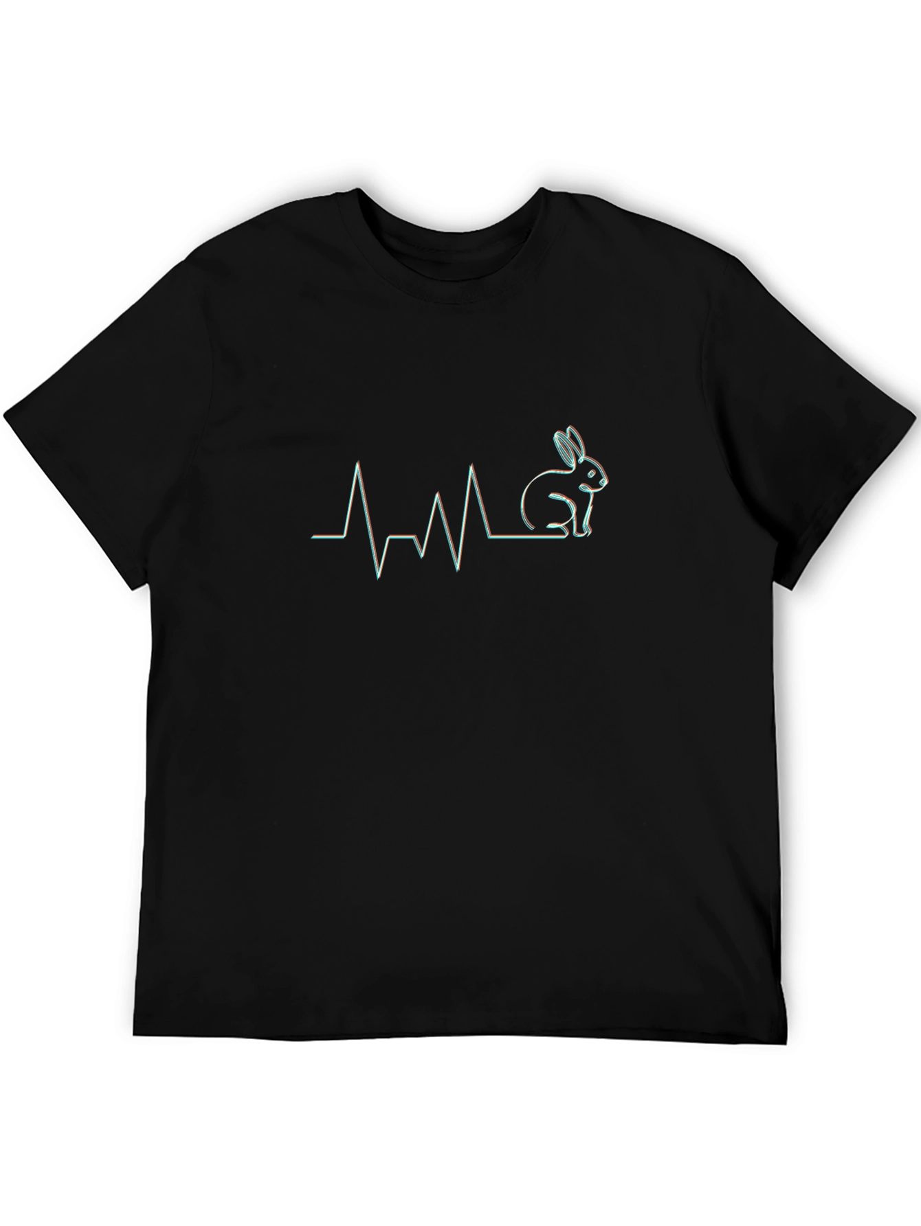 Bunny Heartbeat T-Shirt - Black Graphic Tee