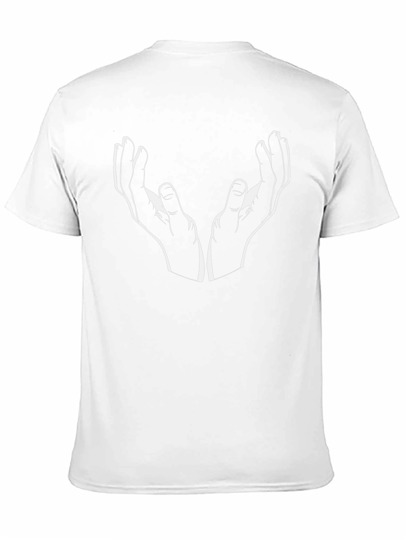 Black T-Shirt with White Hands Graphic