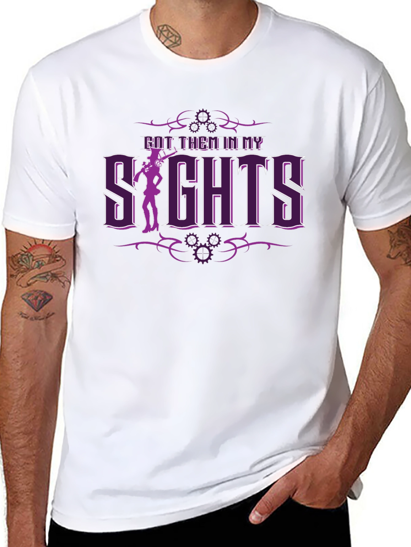 Steampunk Sights Graphic Black T-Shirt