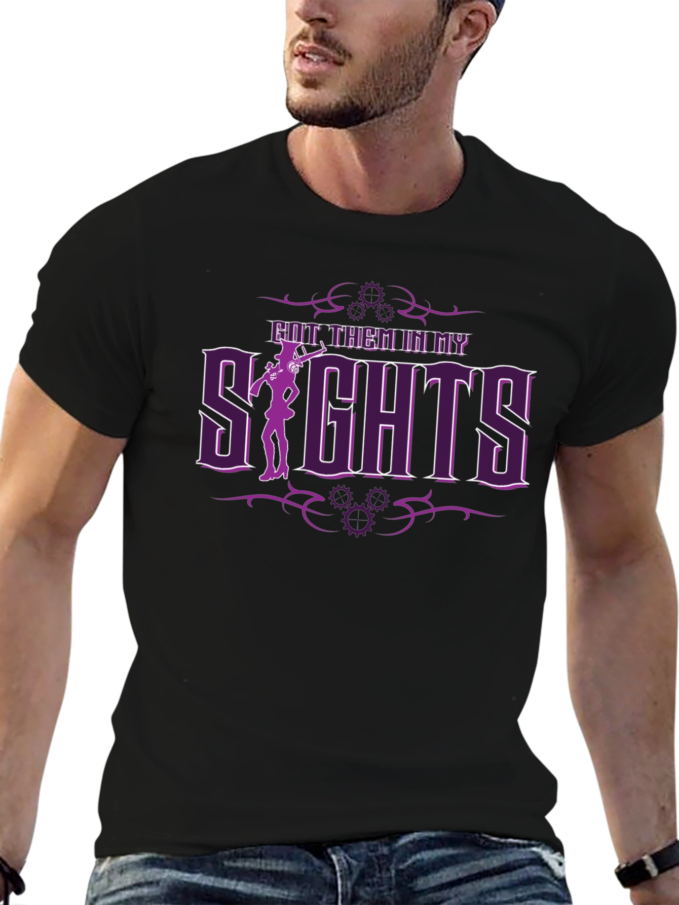 Steampunk Sights Graphic Black T-Shirt