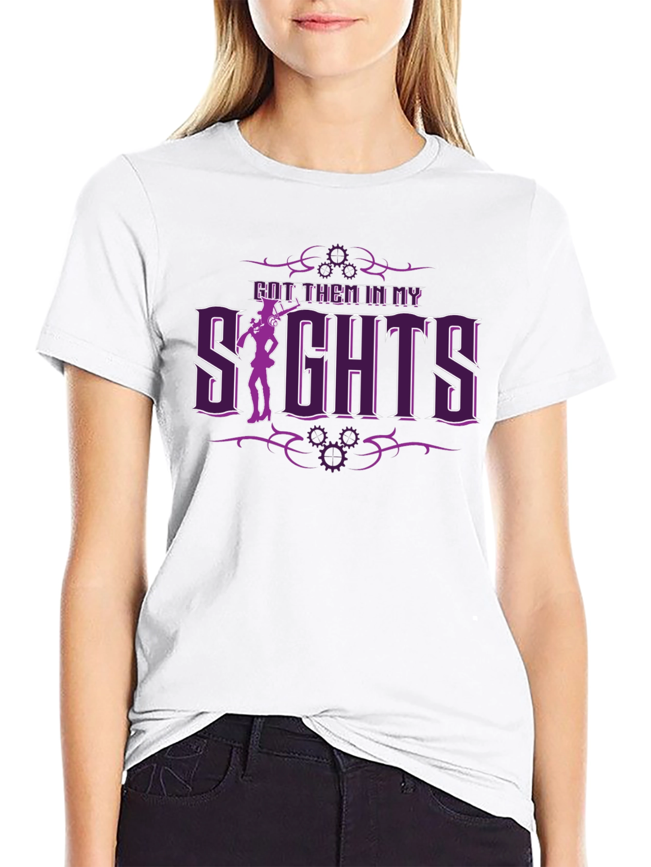 Steampunk Sights Graphic Black T-Shirt