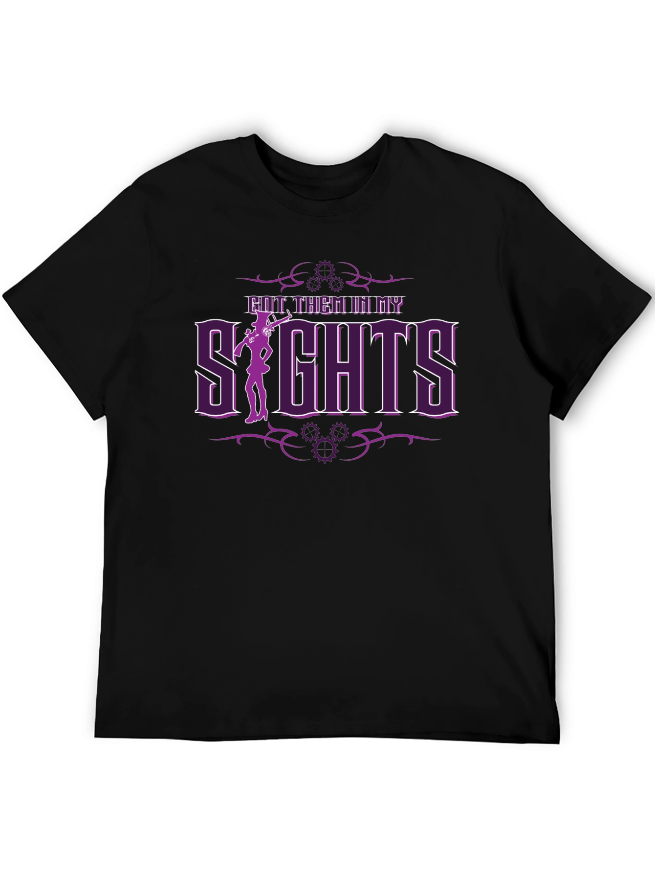 Steampunk Sights Graphic Black T-Shirt