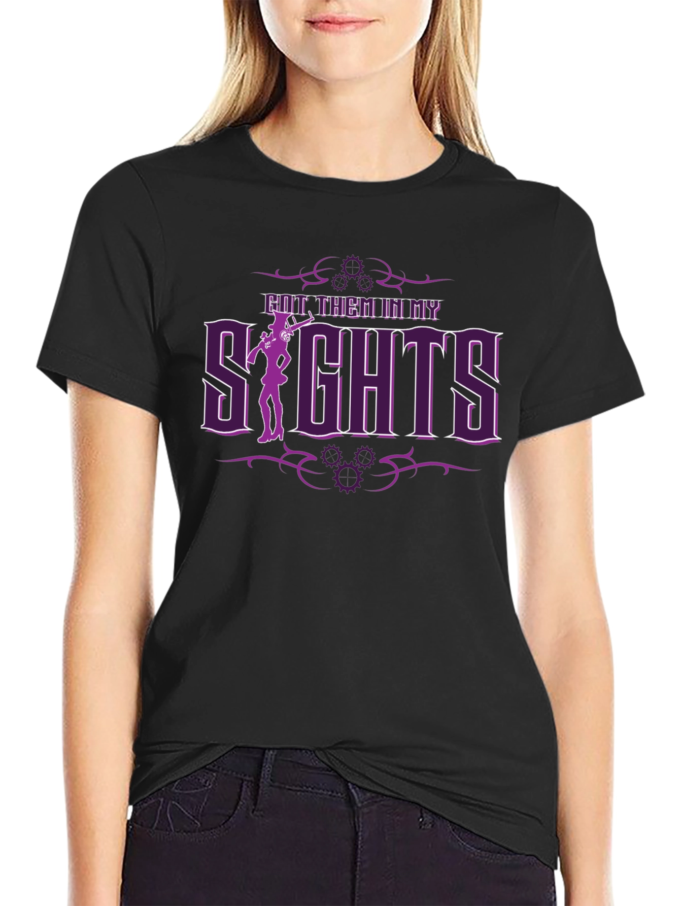 Steampunk Sights Graphic Black T-Shirt