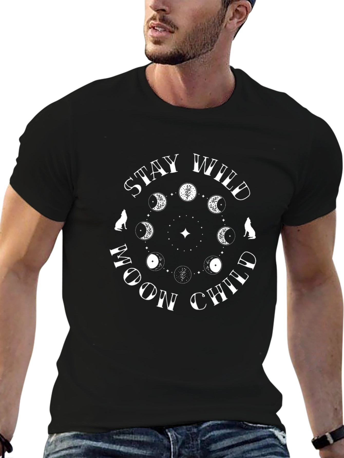 Stay Wild Moon Child Black T-Shirt