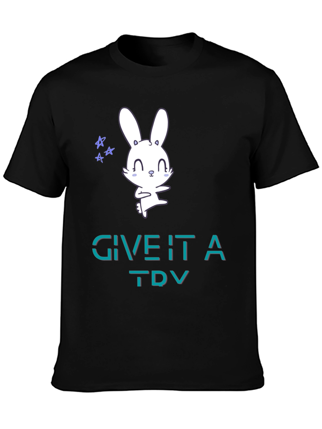 Cute Bunny Tee: Give It A Try Graphic T-Shirt