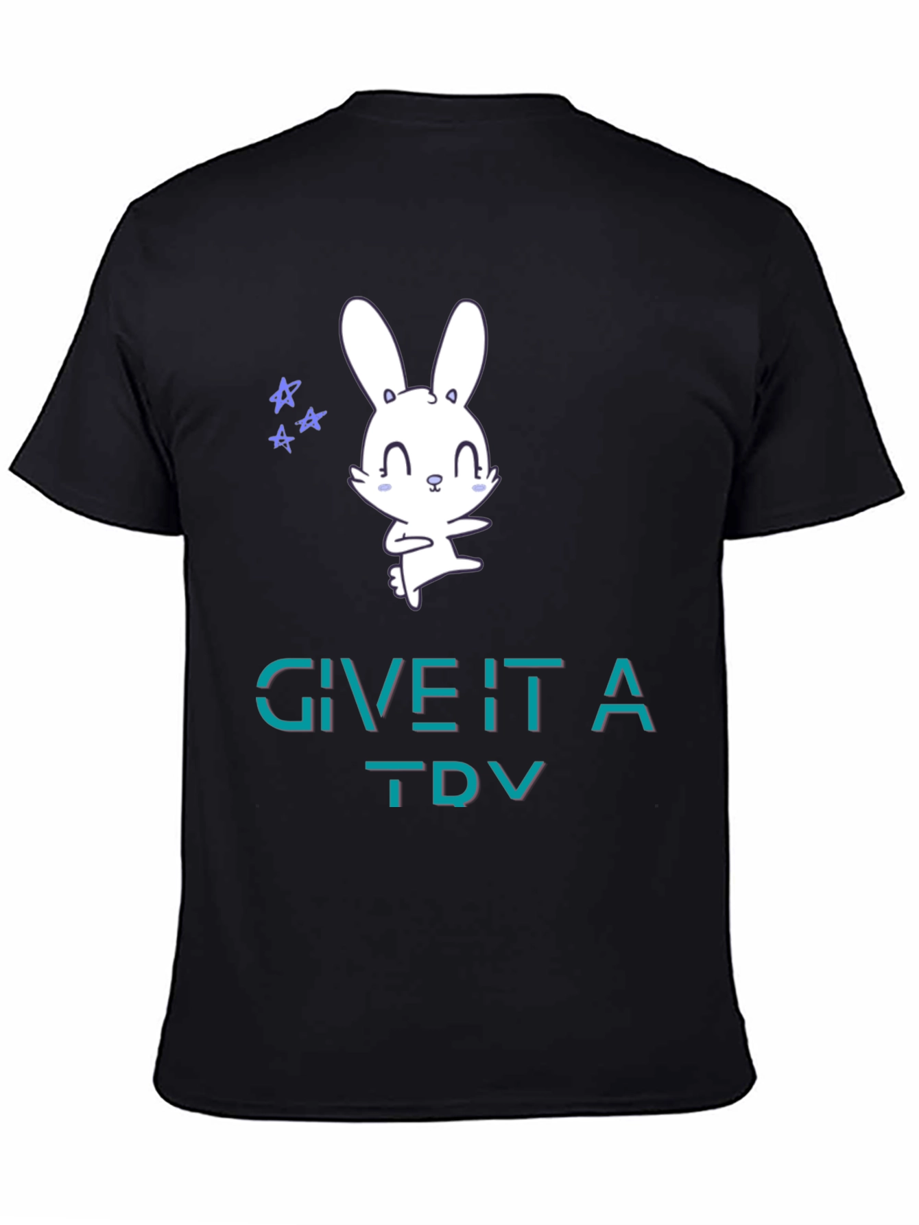 Cute Bunny Tee: Give It A Try Graphic T-Shirt