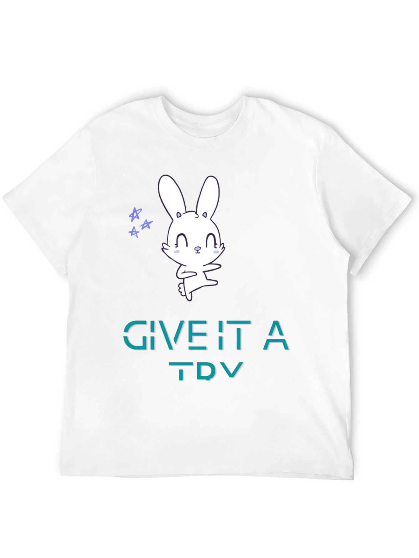 Cute Bunny Tee: Give It A Try Graphic T-Shirt