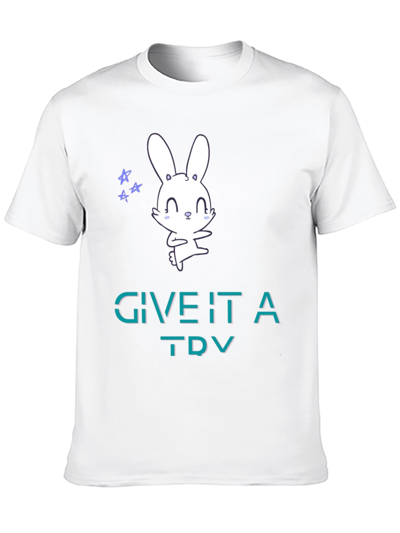 Cute Bunny Tee: Give It A Try Graphic T-Shirt