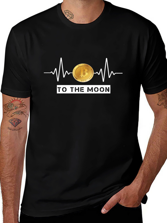 Bitcoin To The Moon Black T-Shirt Crypto BTC HODL