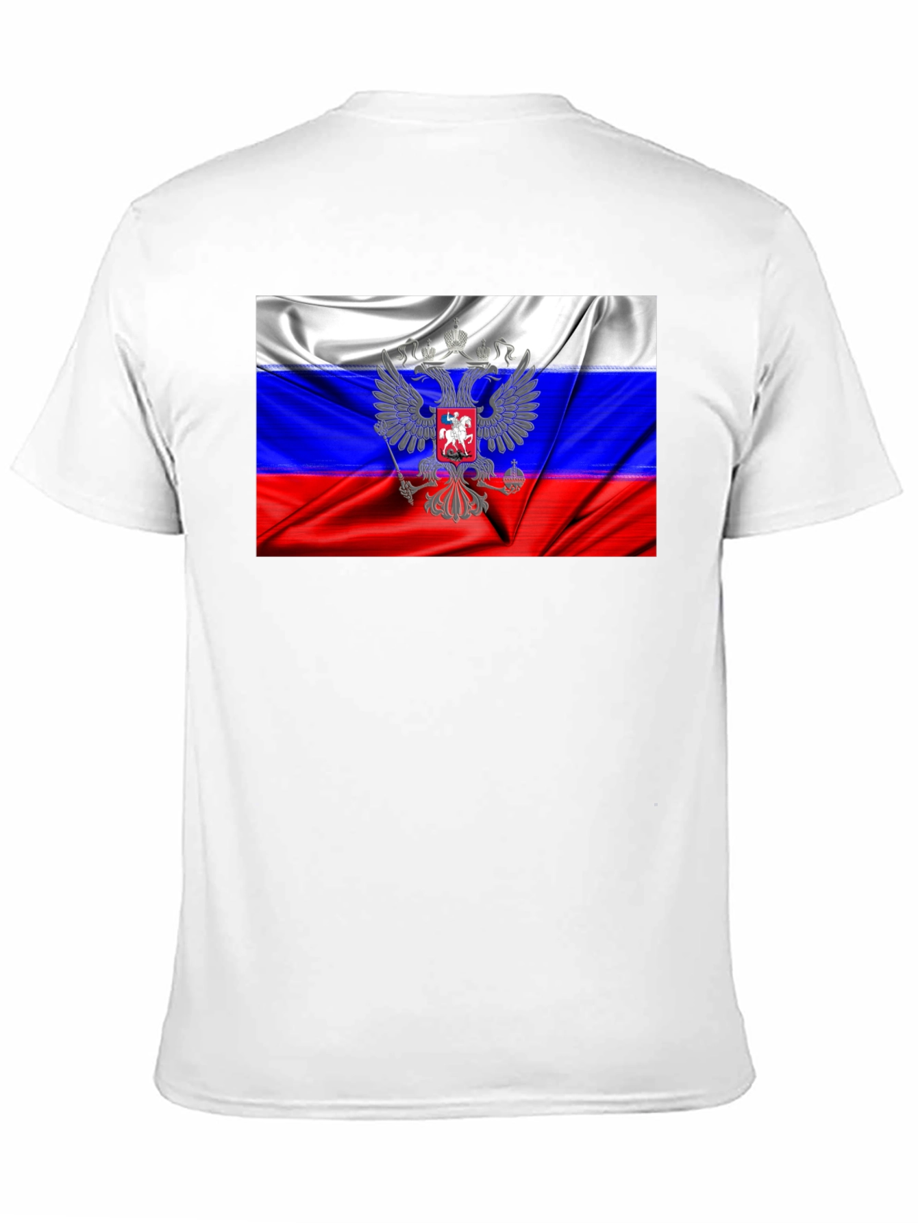 Russia Flag Graphic Tee - Black Cotton T-Shirt
