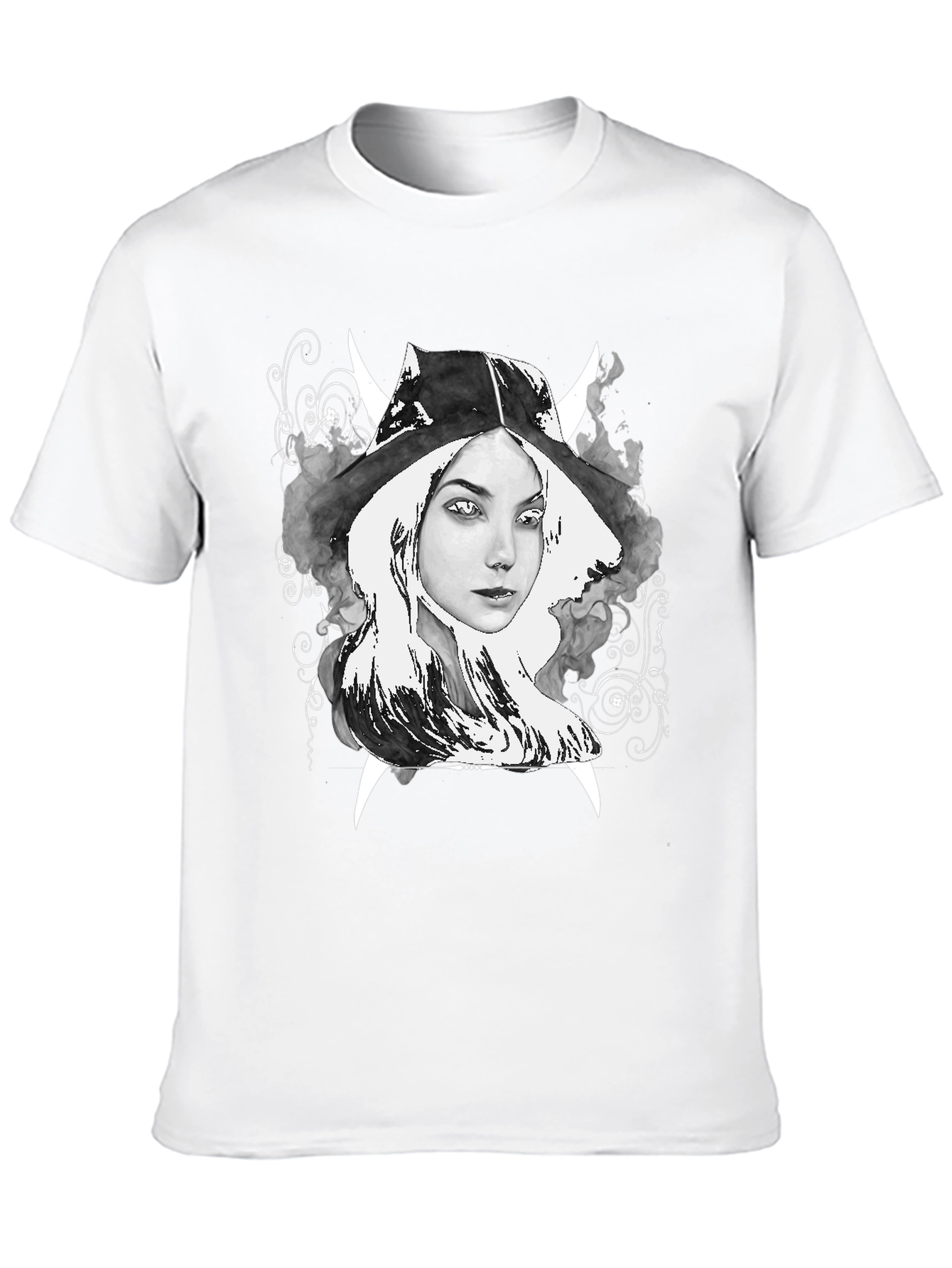 Witch Graphic Tee - Black Cotton T-Shirt
