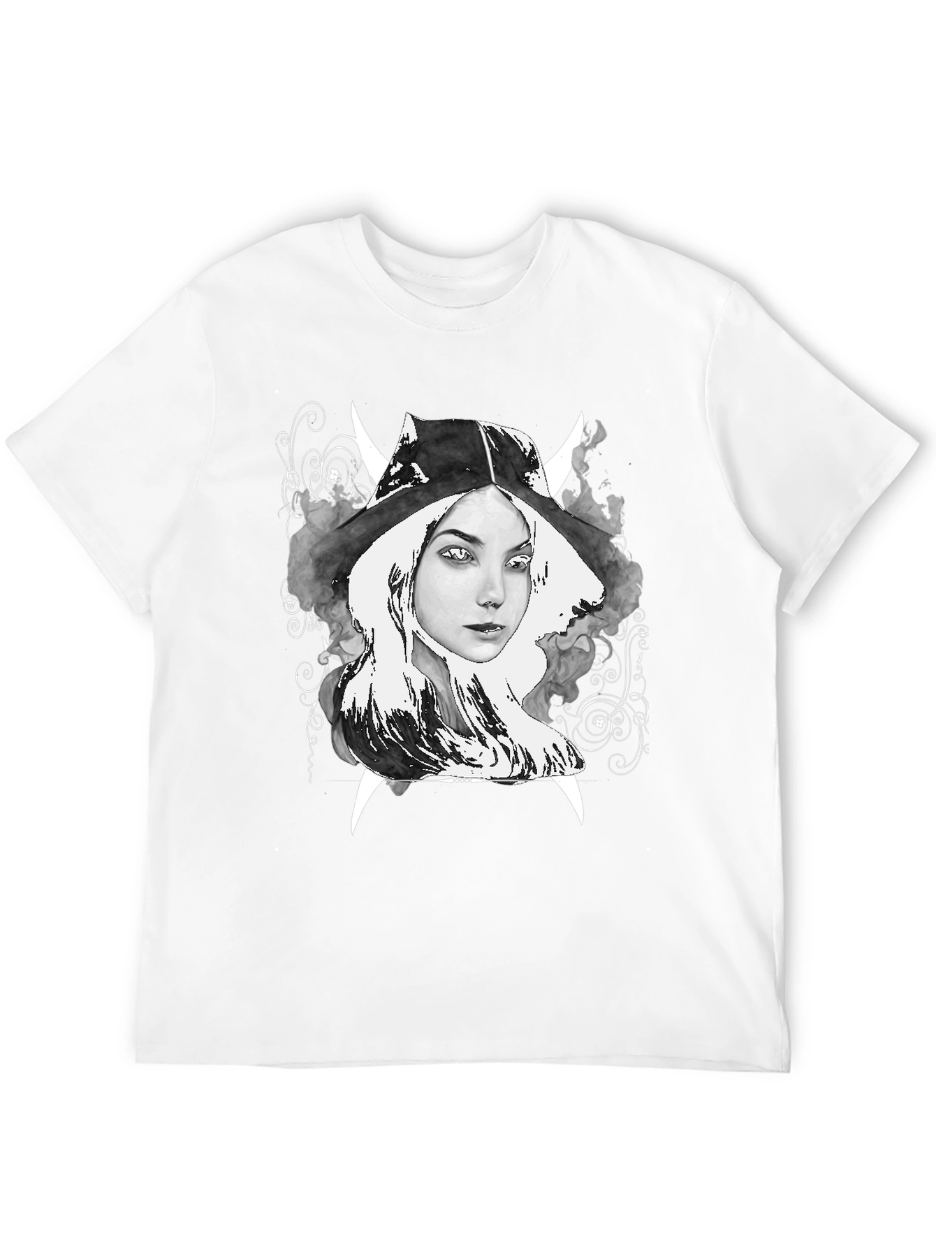 Witch Graphic Tee - Black Cotton T-Shirt