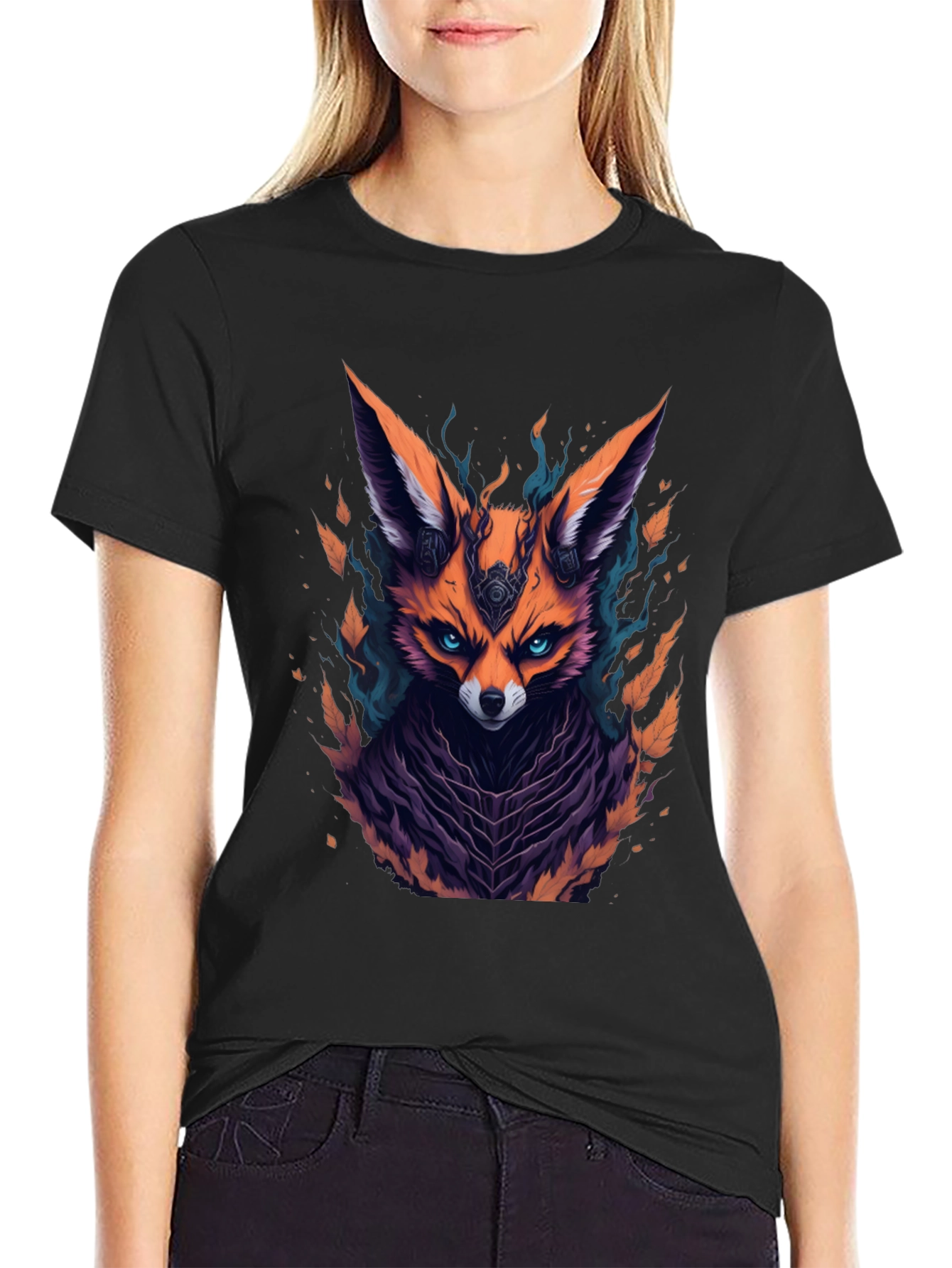 Mystic Fox Graphic Tee - Mens Black T-Shirt