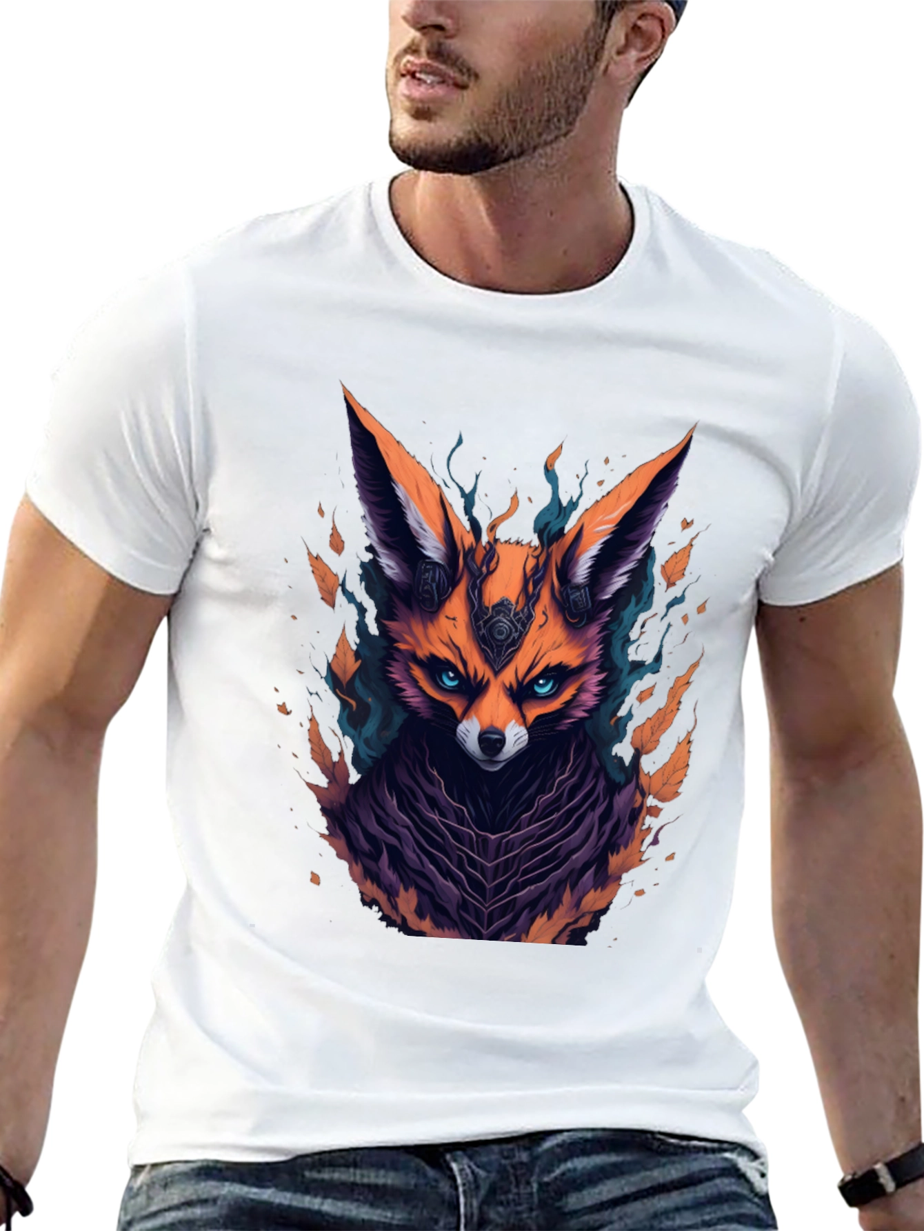 Mystic Fox Graphic Tee - Mens Black T-Shirt