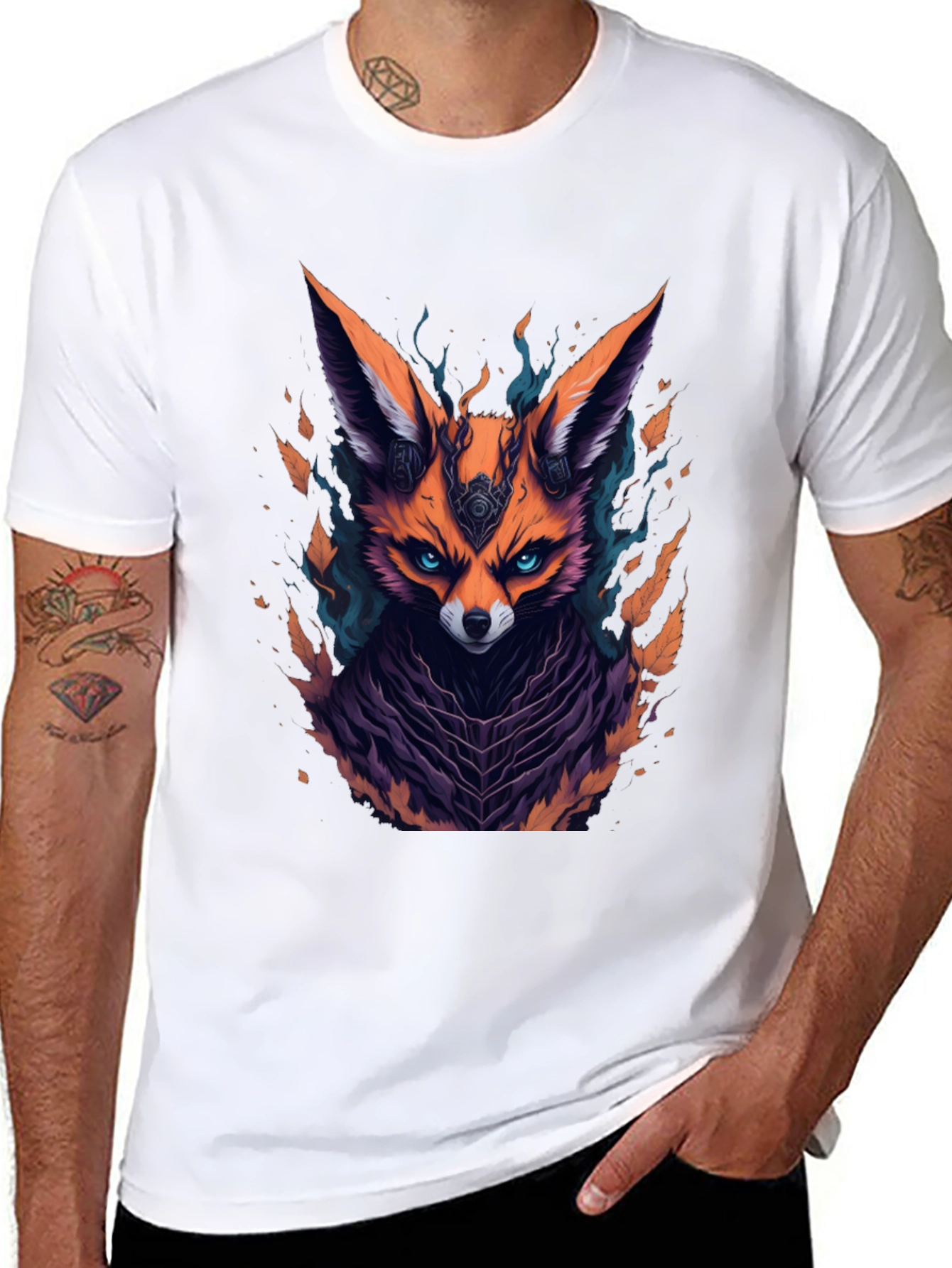 Mystic Fox Graphic Tee - Mens Black T-Shirt