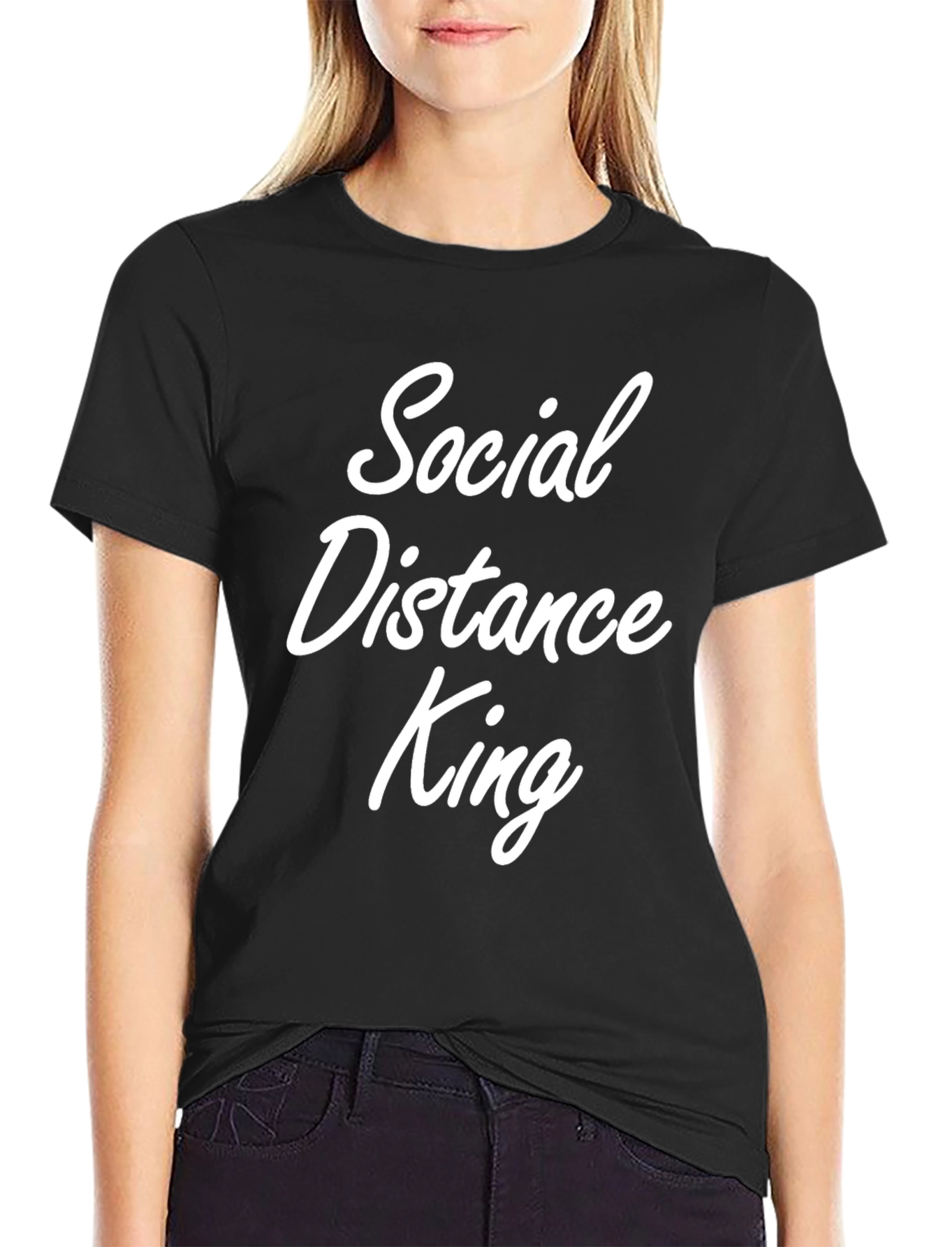 Social Distance King Black T-Shirt
