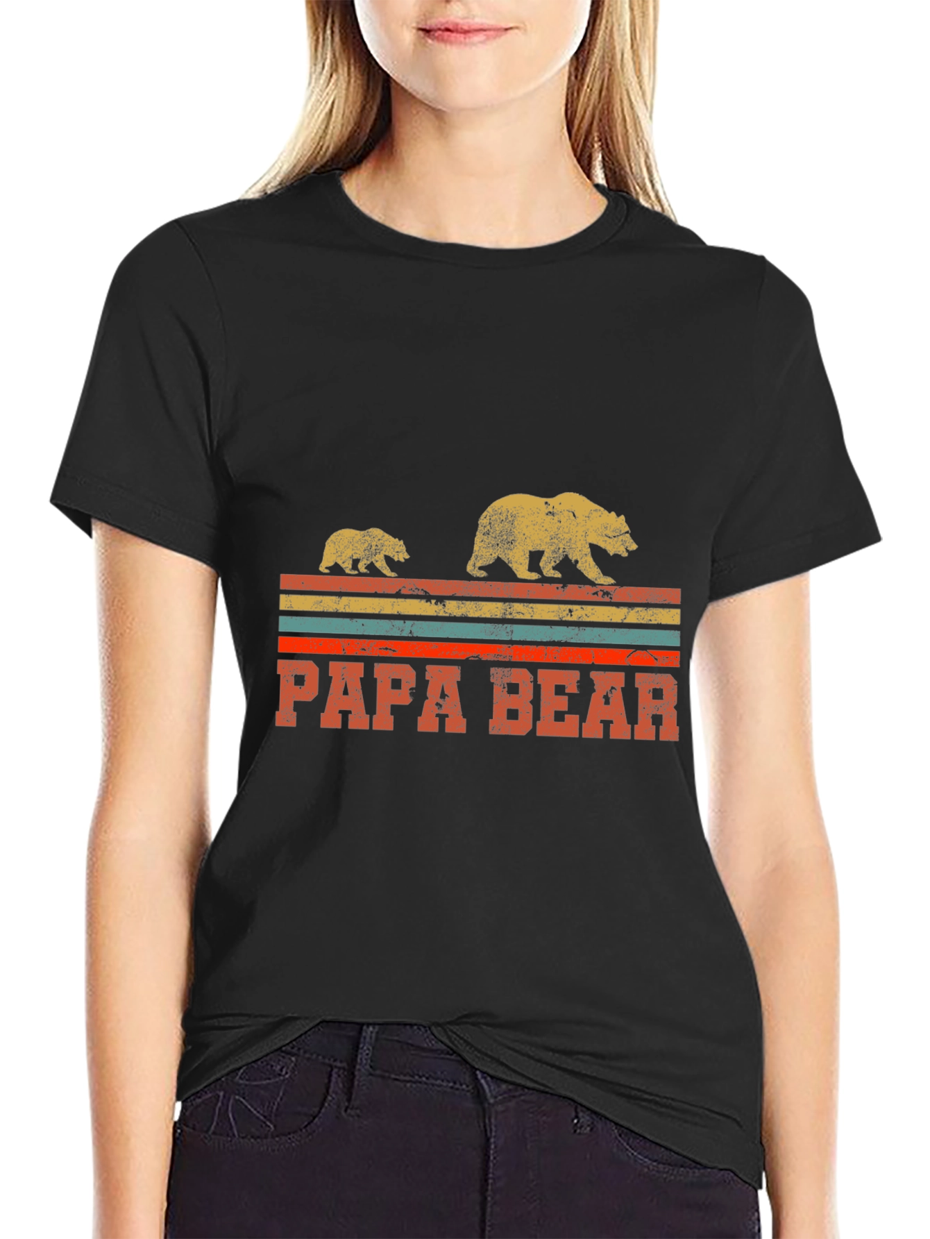 Papa Bear Retro Graphic Tee - Fathers Day Gift