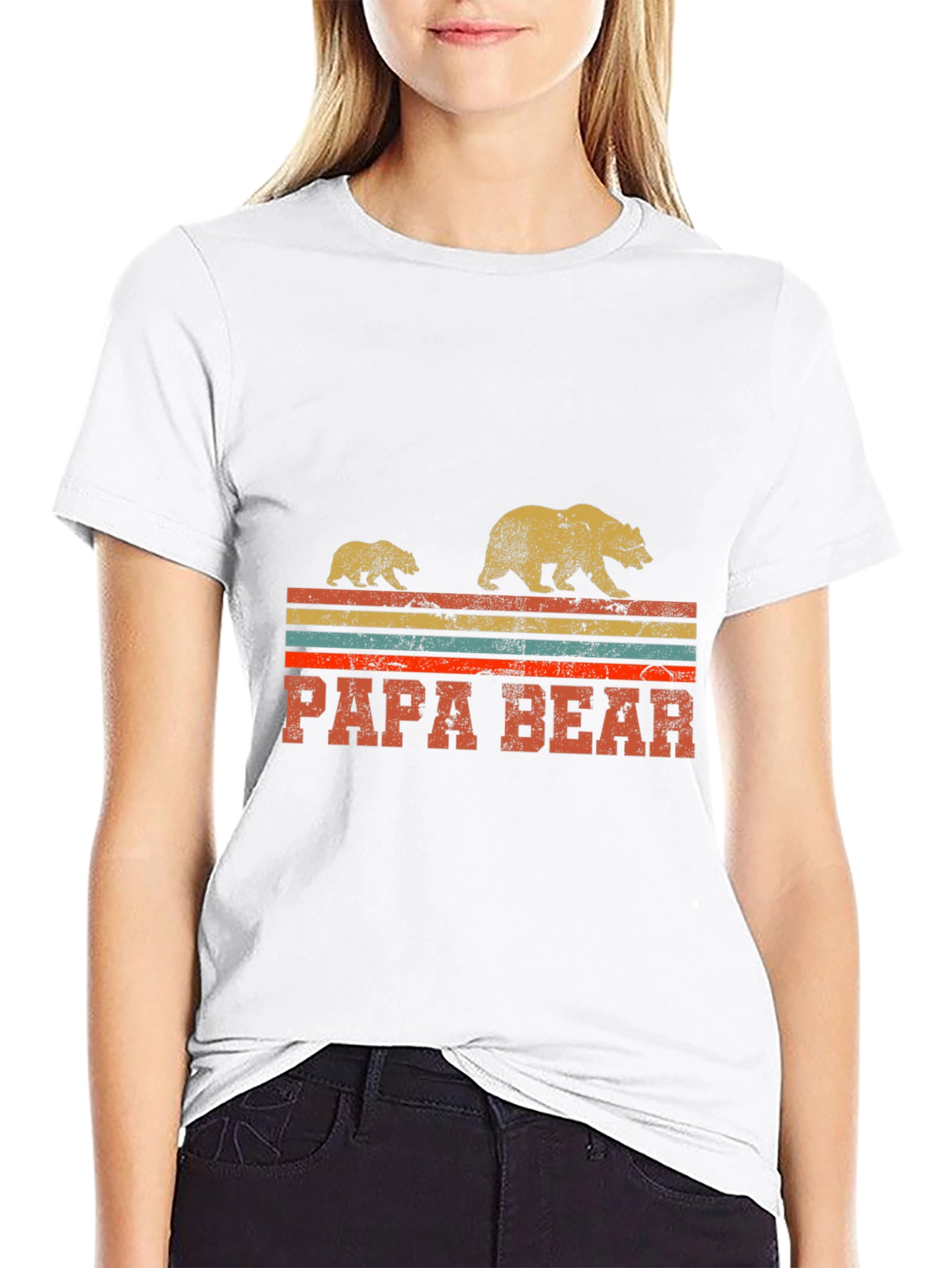 Papa Bear Retro Graphic Tee - Fathers Day Gift