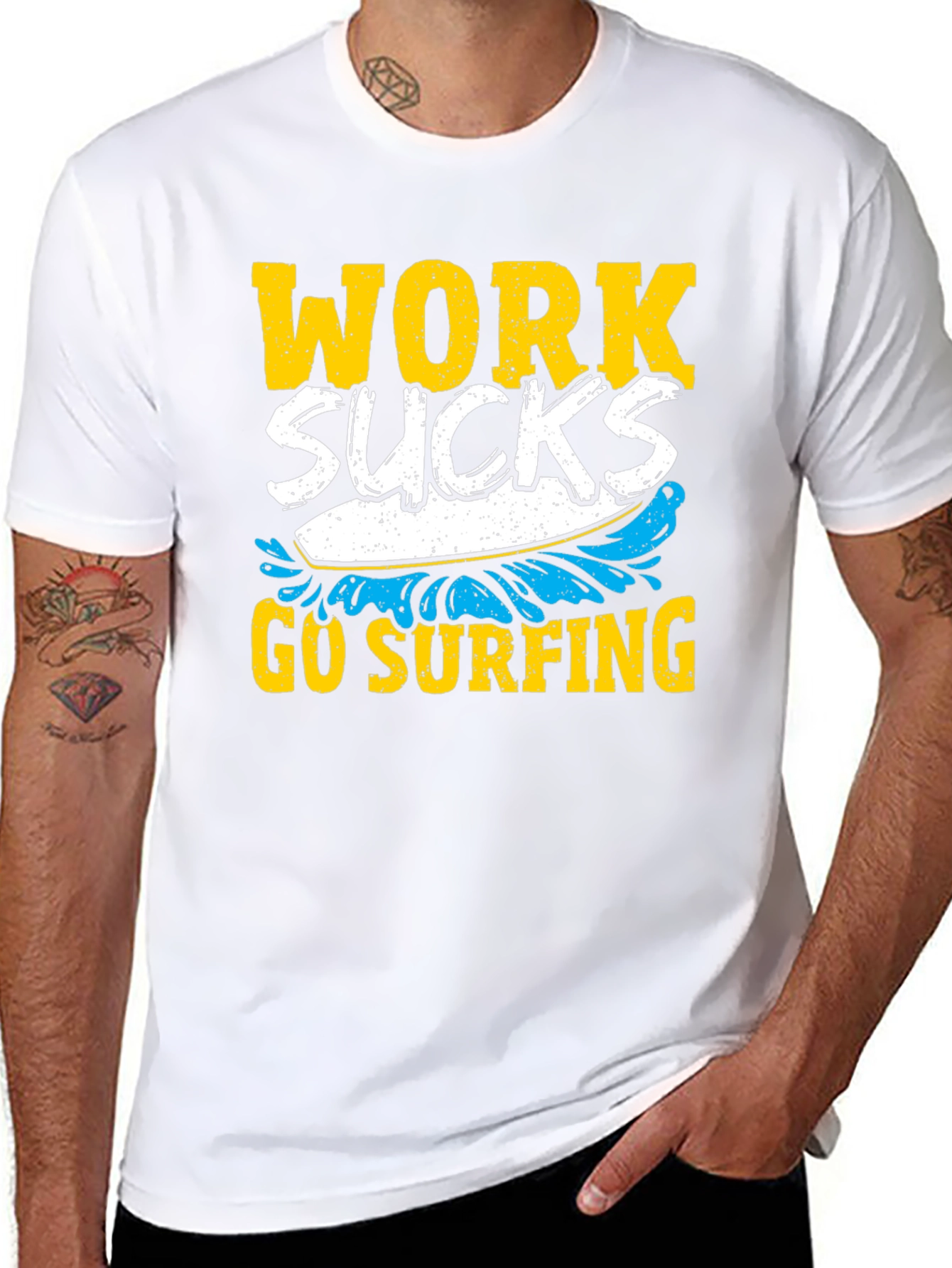 Work Sucks Go Surfing Graphic Tee