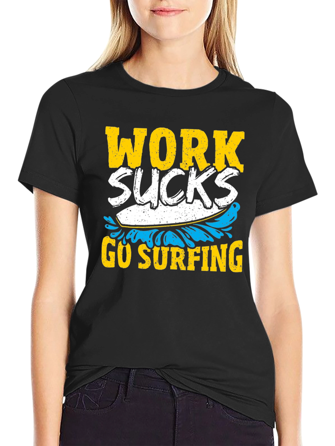 Work Sucks Go Surfing Graphic Tee